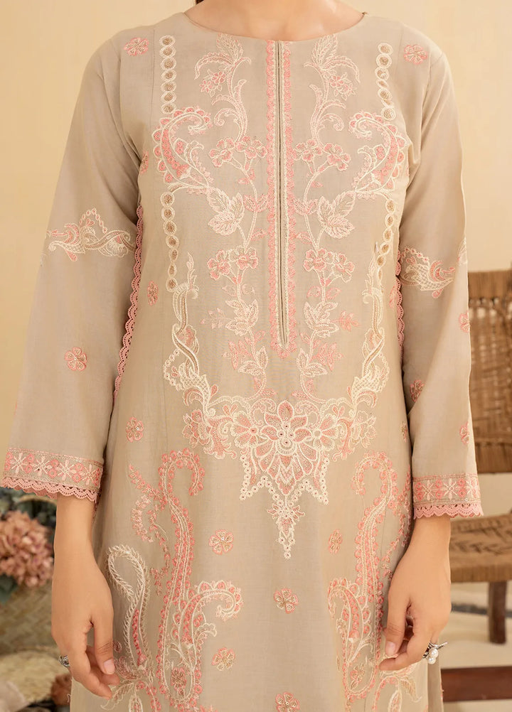 Sara Jahan Pret Embroidered Cotton 3 Piece Suit Hazel
