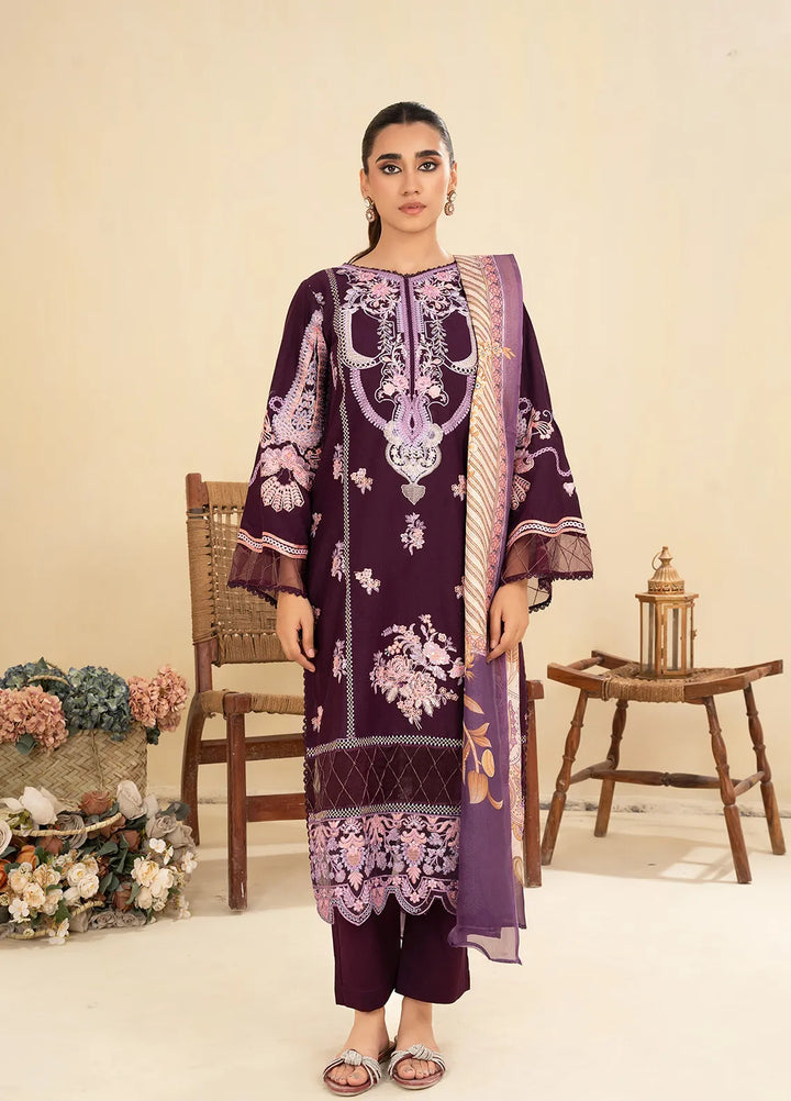 Sara Jahan Pret Embroidered Cotton 3 Piece Suit Hiba
