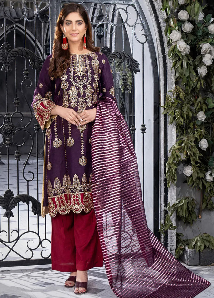 Sara Jahan Pret Embroidered Organza 3 Piece Suit Haseena