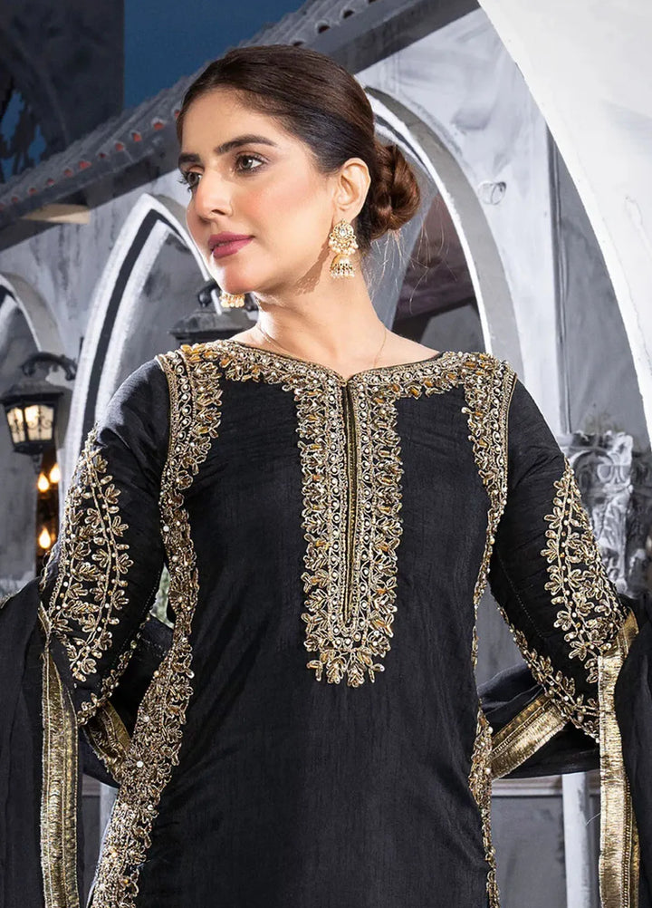 Sara Jahan Pret Embroidered Rawsilk 3 Piece Suit Jan e Tamanna