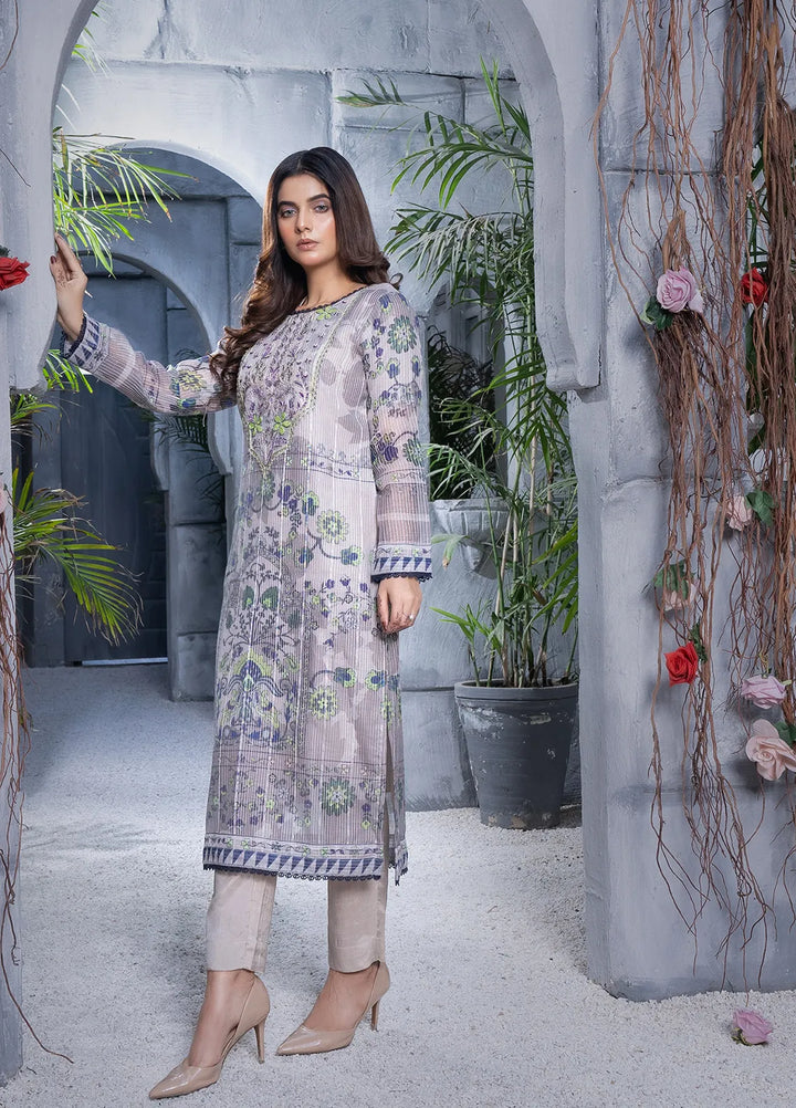 Sara Jahan Pret Embroidered Viscose 3 Piece Suit Dusty Bloom