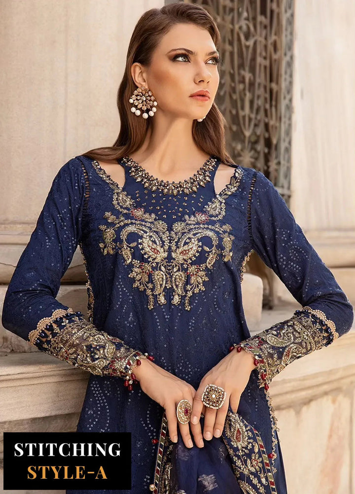 Sateen By Maria B Embroidered Suit Unstitched 3 Piece MB24S D-04 - Formal Collection