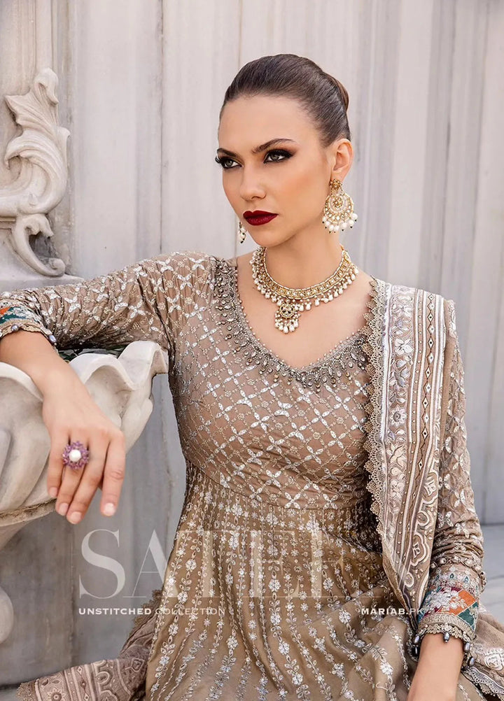 Sateen By Maria B Embroidered Suit Unstitched 3 Piece MB24S D-10 - Formal Collection