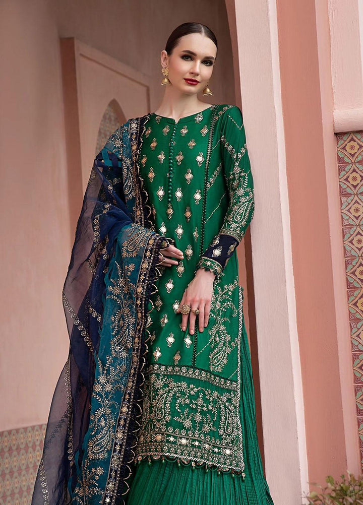 Sateen By Maria B Embroidered Cotton Suits Unstitched 3 Piece MB23ST D-11 - Luxury Collection