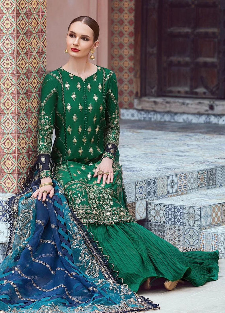 Sateen By Maria B Embroidered Cotton Suits Unstitched 3 Piece MB23ST D-11 - Luxury Collection