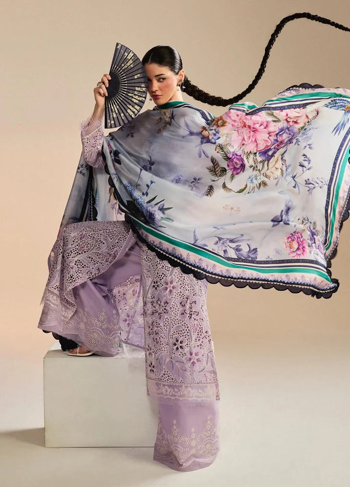 Satori by Zara Shahjahan Embroidered Lawn Suit Unstitched 3 Piece ZS25SL D-03 B Umi - Summer Collection