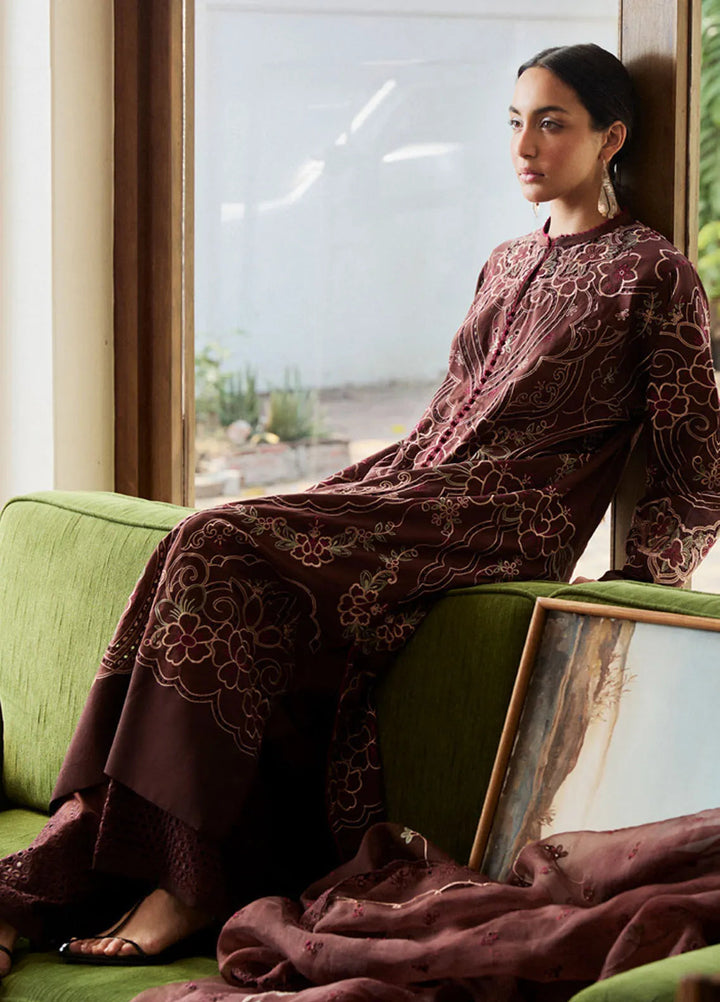 Satori by Zara Shahjahan Embroidered Lawn Suit Unstitched 3 Piece ZS25SL D-04 B Shizumi - Summer Collection