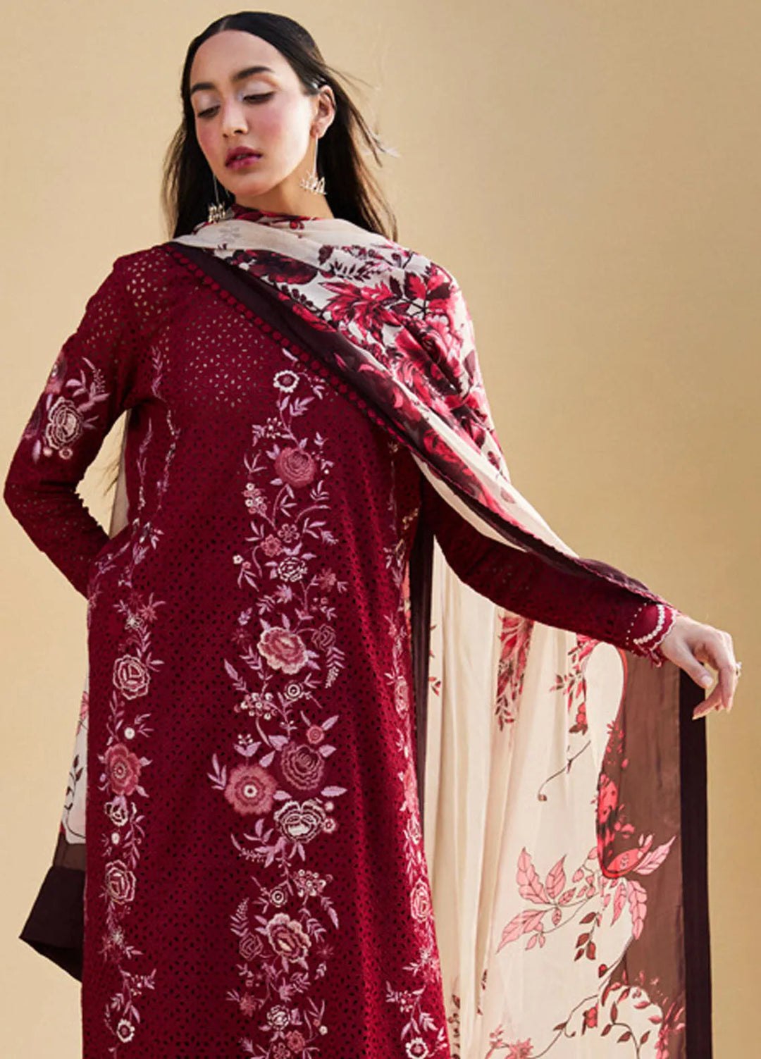 Satori by Zara Shahjahan Embroidered Lawn Suit Unstitched 3 Piece ZS25SL D-05 B Asa - Summer Collection