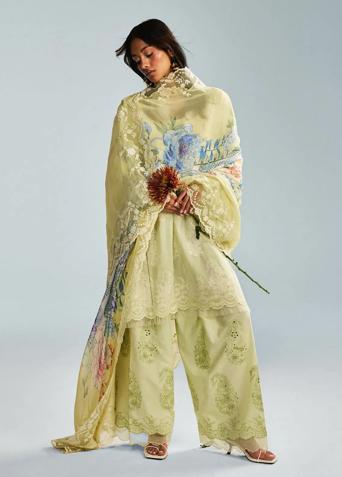 Satori by Zara Shahjahan Embroidered Lawn Suit Unstitched 3 Piece ZS25SL D-10 B Kairo - Summer Collection