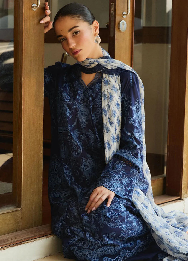 Satori by Zara Shahjahan Embroidered Lawn Suit Unstitched 3 Piece ZS25SL D-09 B Sei - Summer Collection