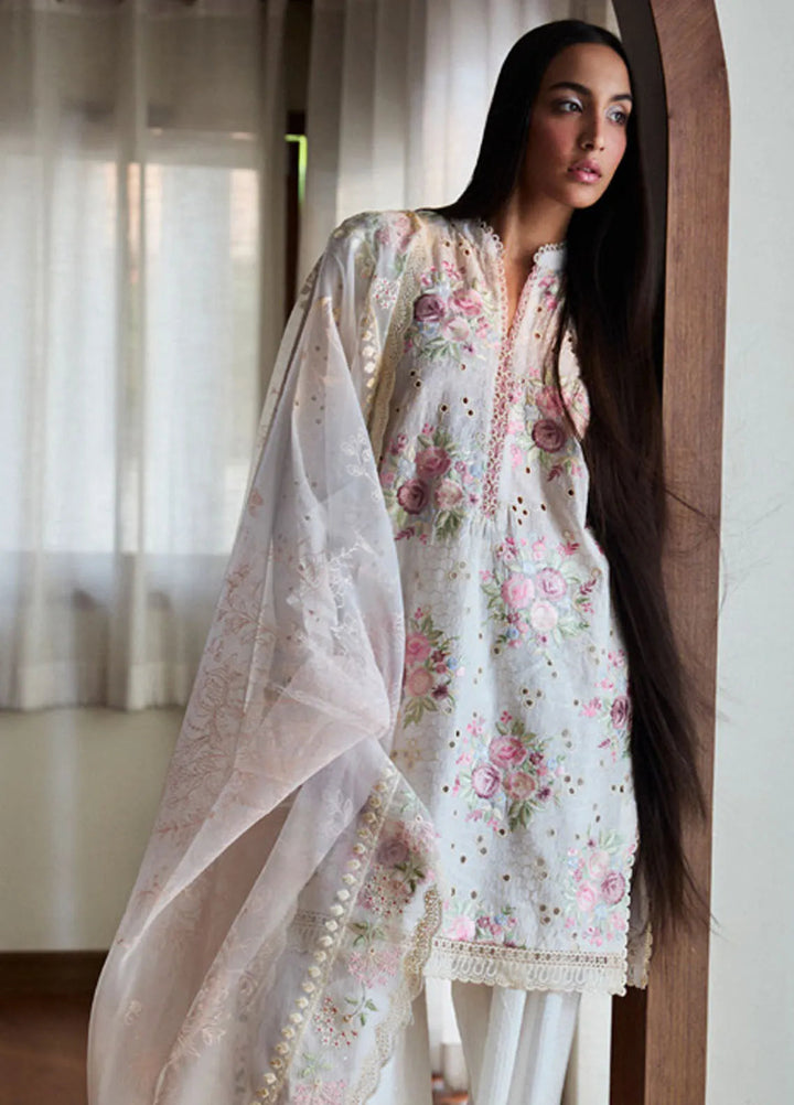 Satori by Zara Shahjahan Embroidered Lawn Suit Unstitched 3 Piece ZS25SL D-10 A Kairo - Summer Collection