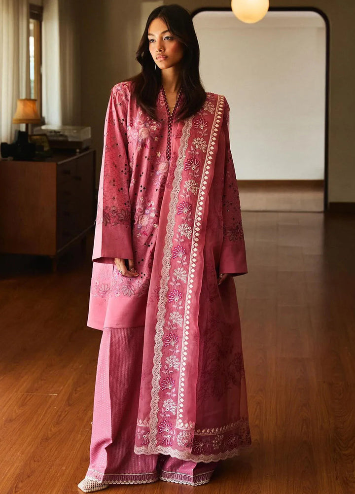 Satori by Zara Shahjahan Embroidered Lawn Suit Unstitched 3 Piece ZS25SL D-10 B Kairo - Summer Collection