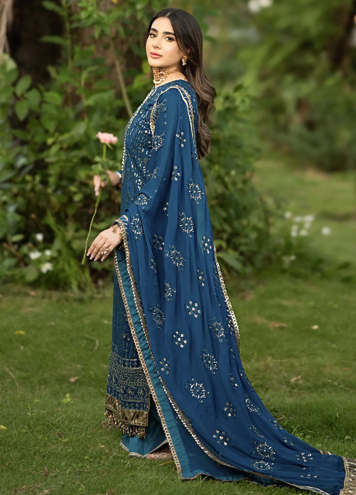 Savoir by Sahane Embroidered Chiffon Suits Unstitched 3 Piece CT-140004 Ashen - Luxury Collection