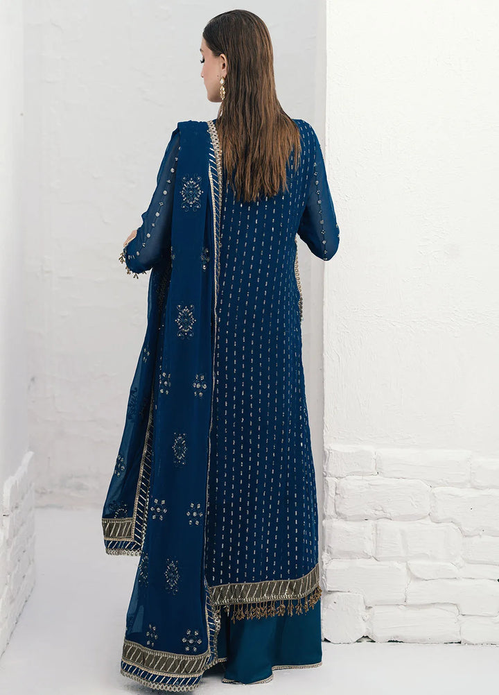 Savoir by Sahane Embroidered Chiffon Suits Unstitched 3 Piece CT-140004 Ashen - Luxury Collection