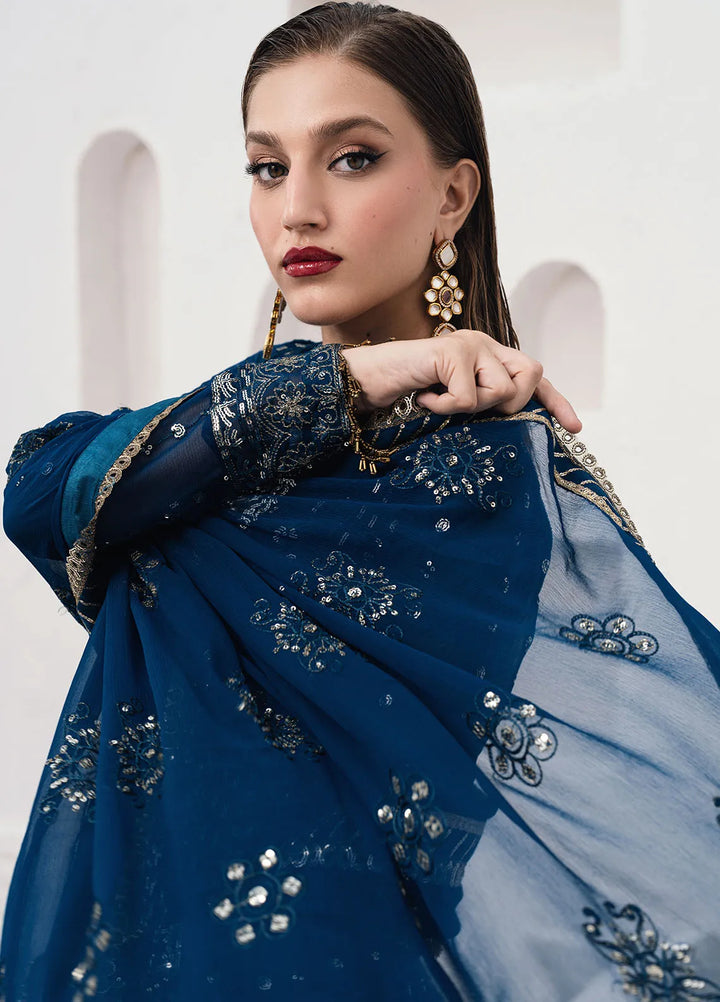 Savoir by Sahane Embroidered Chiffon Suits Unstitched 3 Piece CT-140004 Ashen - Luxury Collection