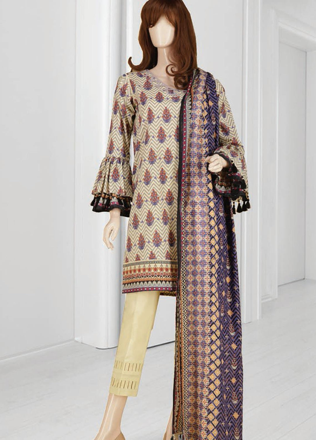Mushk By Saya Printed Lawn Suits Unstitched 3 Piece SY21MUB-2108-15A ABEERAH - Summer Collection