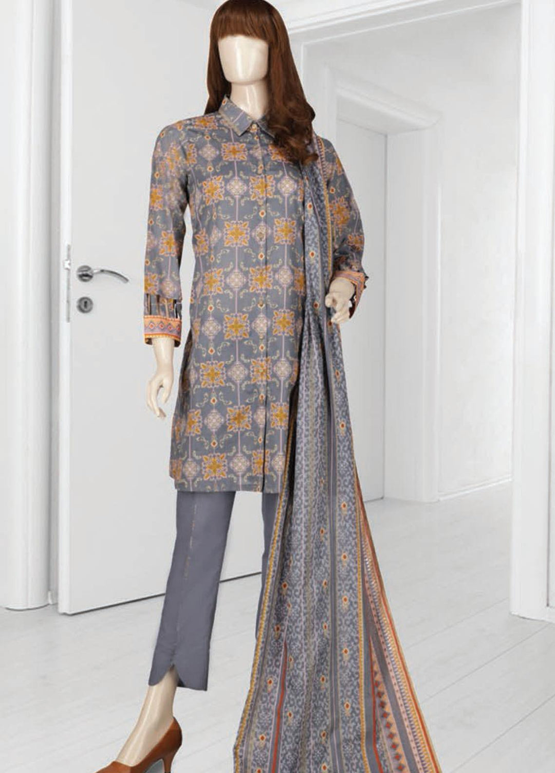 Mushk By Saya Printed Lawn Suits Unstitched 3 Piece SY21MUG-2108-14A DIWAN - Summer Collection