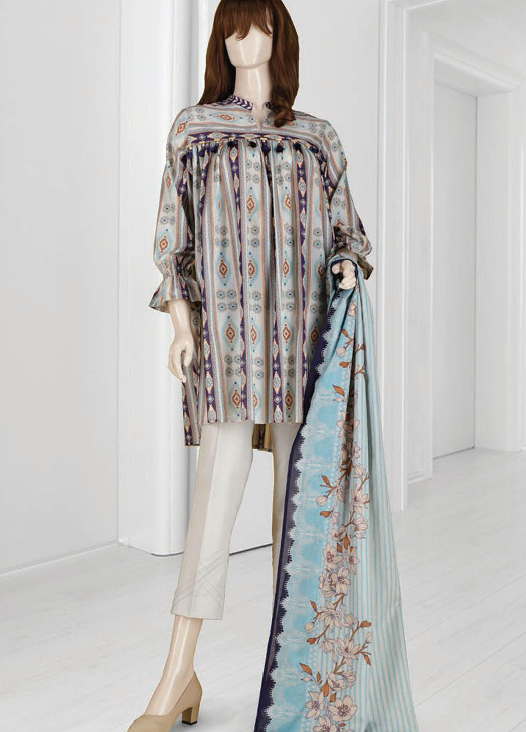 Mushk By Saya Printed Lawn Suits Unstitched 3 Piece SY21MUO-2108-6A BAKHOOR - Summer Collection
