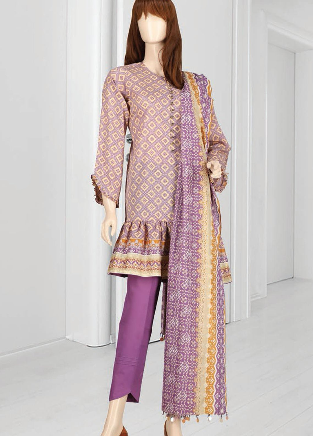 Mushk By Saya Printed Lawn Suits Unstitched 3 Piece SY21MUP-2108-29A LATTAFA - Summer Collection