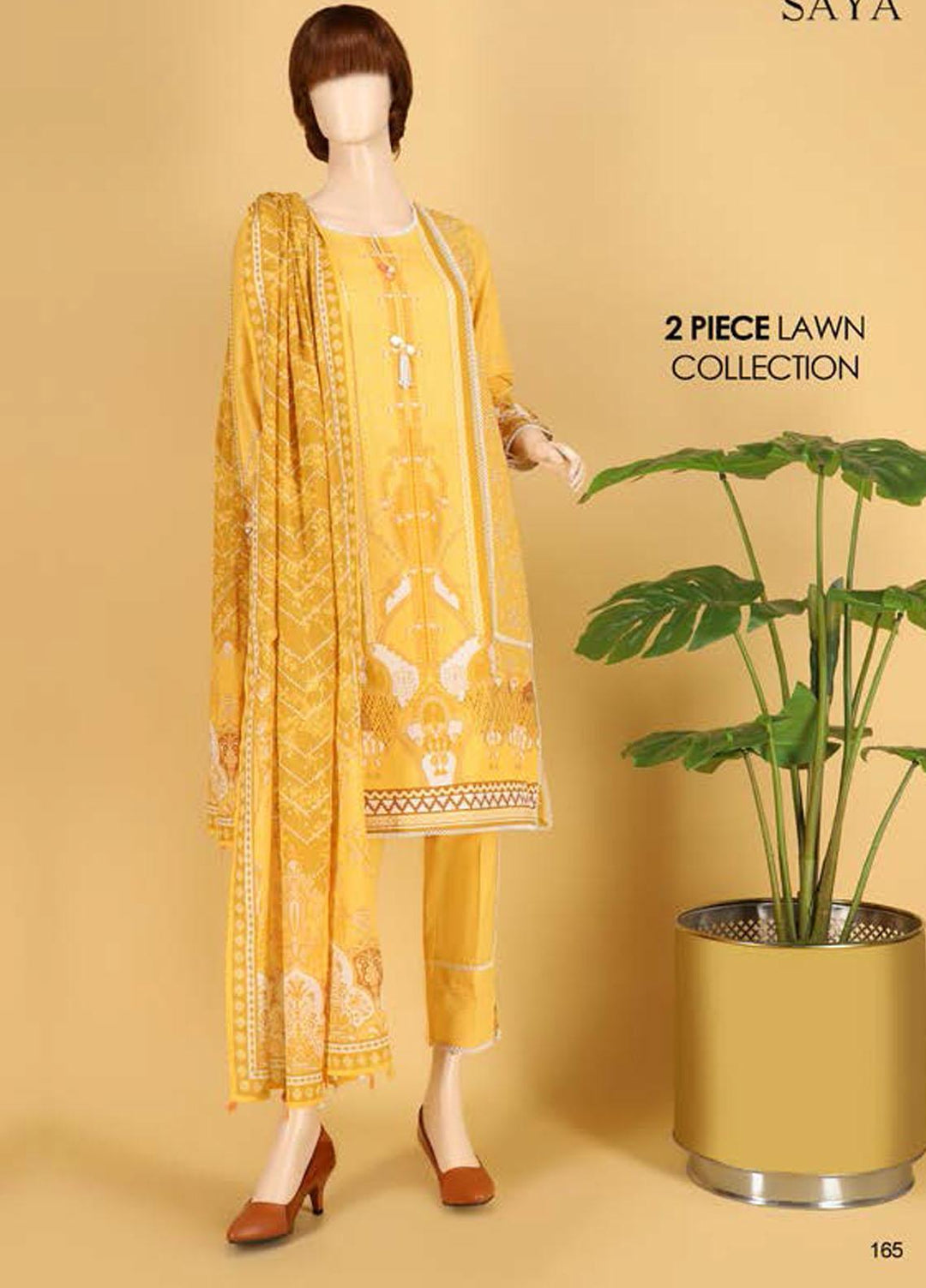 Saya Embroidered Lawn Suits Unstitched 2 Piece SY21SS AJRAK MANIA (UY-2023-02B) - Spring / Summer Collection