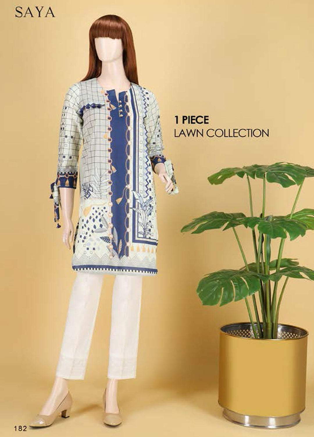 Saya Embroidered Lawn Unstitched Kurties SY21SS BLOOMING BLISS (UB-2103-01B) - Spring / Summer Collection