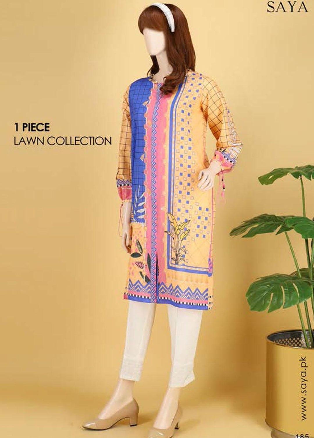 Saya Embroidered Lawn Unstitched Kurties SY21SS BLOOMING BLISS (UY-2103-01A) - Spring / Summer Collection