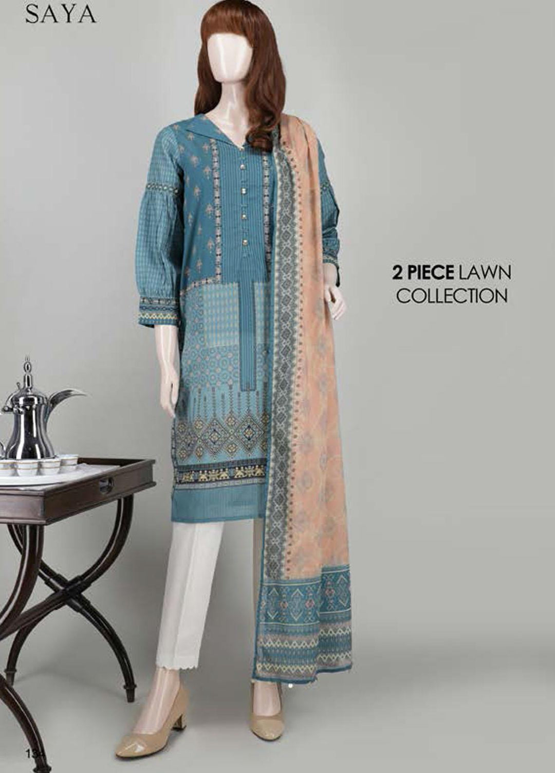 Saya Embroidered Lawn Suits Unstitched 2 Piece SY21SS EMPRESS (UB-2023-22A) - Spring / Summer Collection