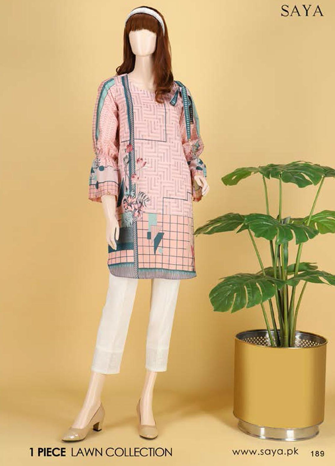 Saya Embroidered Lawn Unstitched Kurties SY21SS ESTELLA (UP-2103-03B) - Spring / Summer Collection