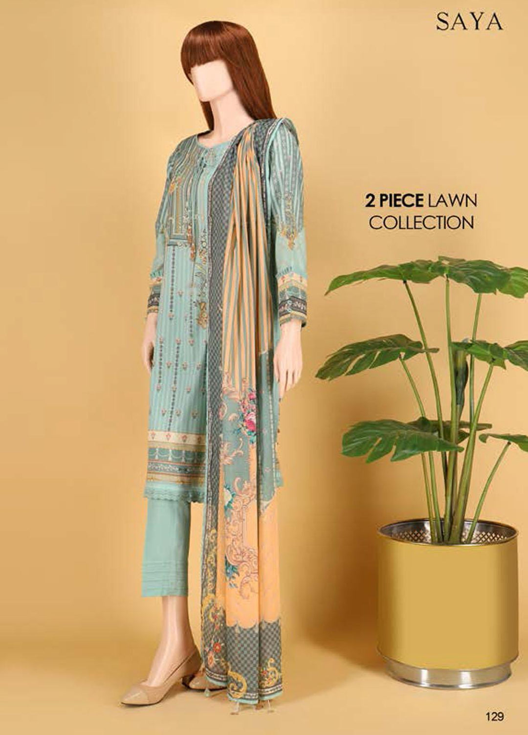 Saya Embroidered Lawn Suits Unstitched 2 Piece SY21SS FLORAL DROPLETS (UG-2023-20E) - Spring / Summer Collection