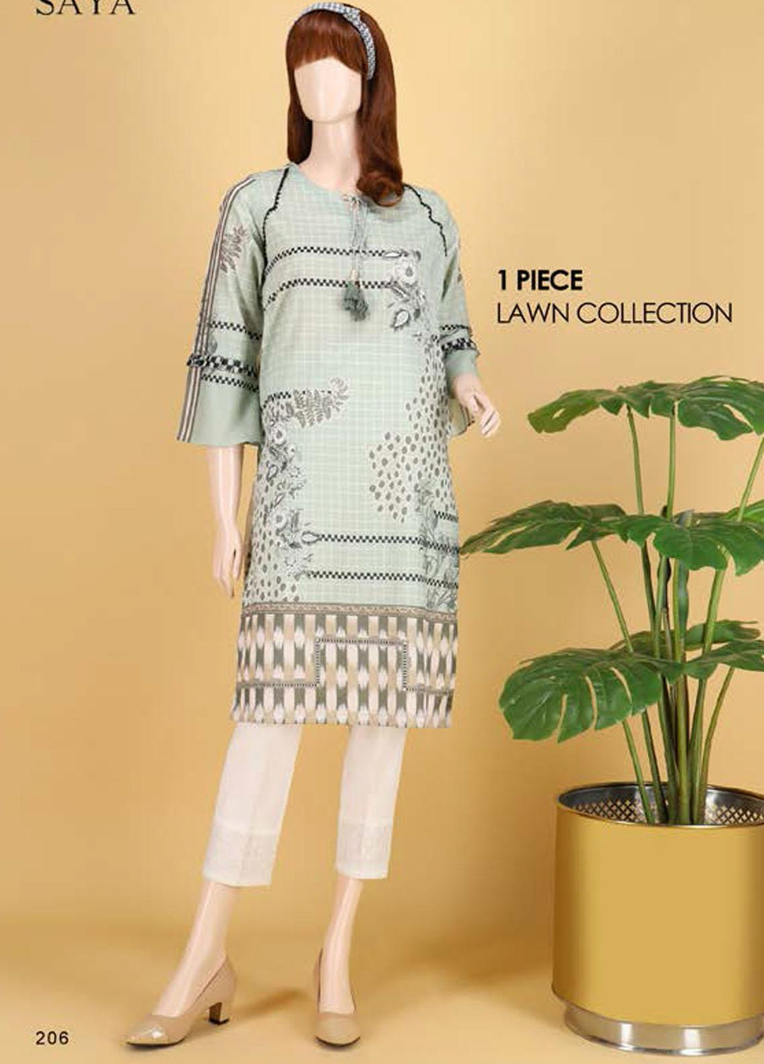 Saya Embroidered Lawn Unstitched Kurties SY21SS FLORAL FANTASY(UG-2103-09B) - Spring / Summer Collection