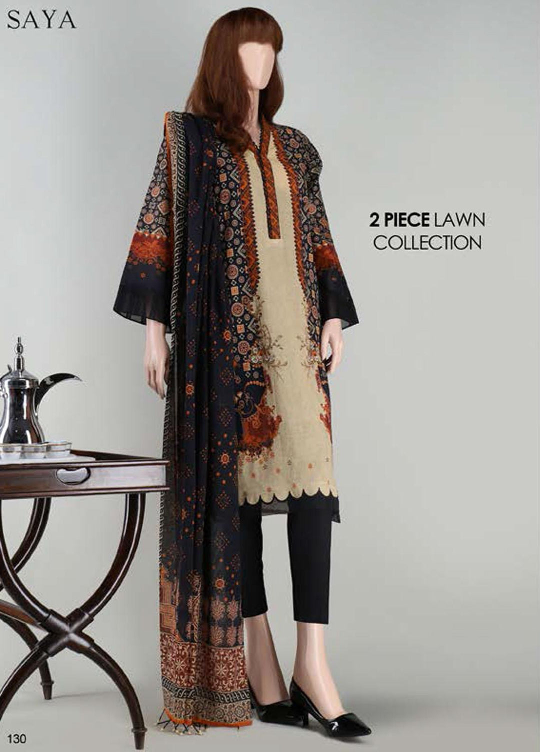 Saya Embroidered Lawn Suits Unstitched 2 Piece SY21SS FLORYN (UB-2023-23A) - Spring / Summer Collection