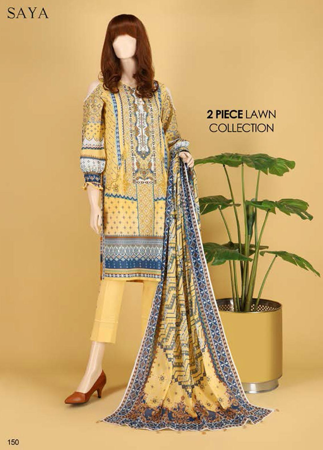 Saya Embroidered Lawn Suits Unstitched 2 Piece SY21SS IN THE LIGHT (UY-2023-01D) - Spring / Summer Collection