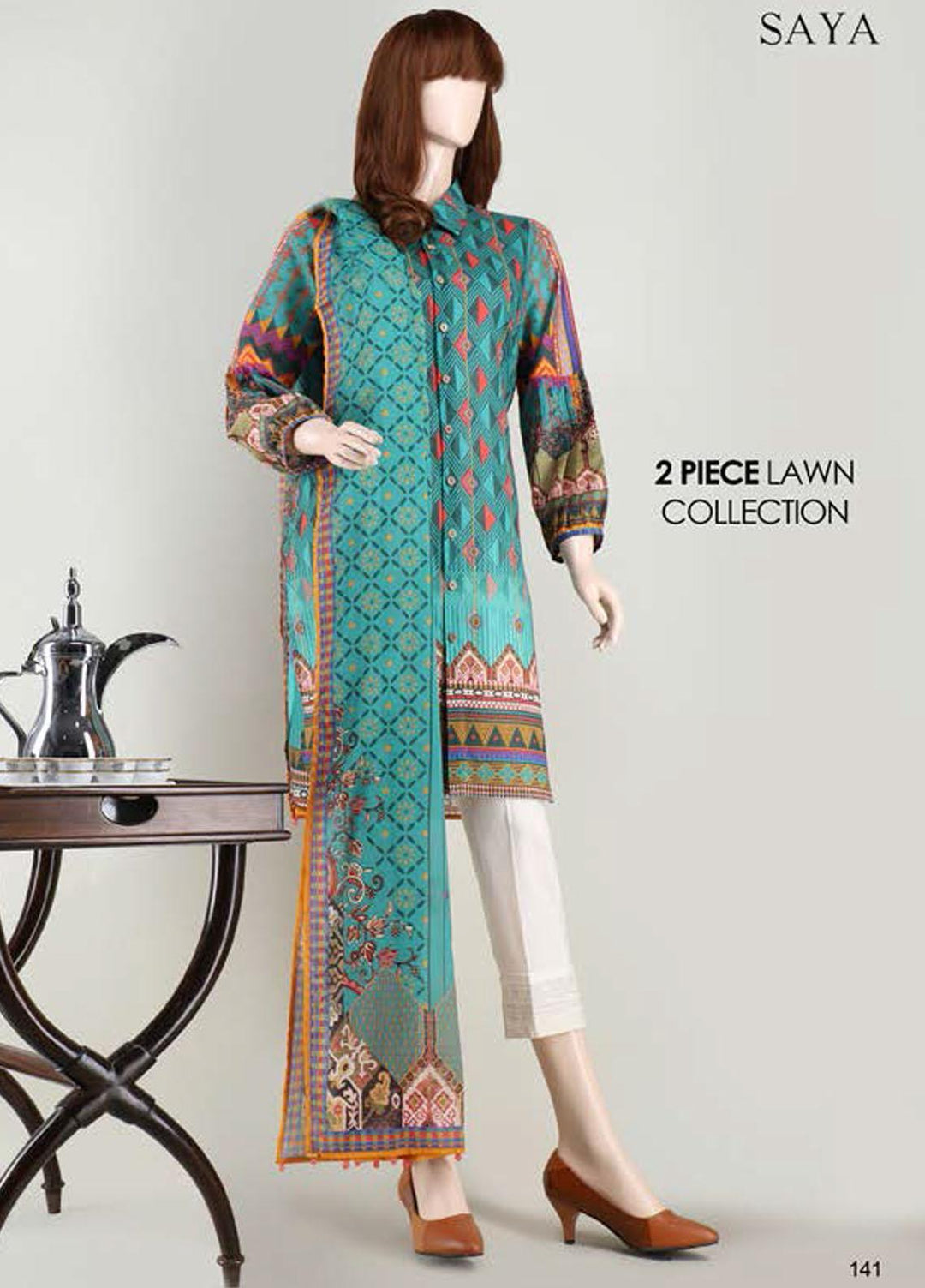 Saya Embroidered Lawn Suits Unstitched 2 Piece SY21SS INDULGENCE (UT-2023-07D) - Spring / Summer Collection