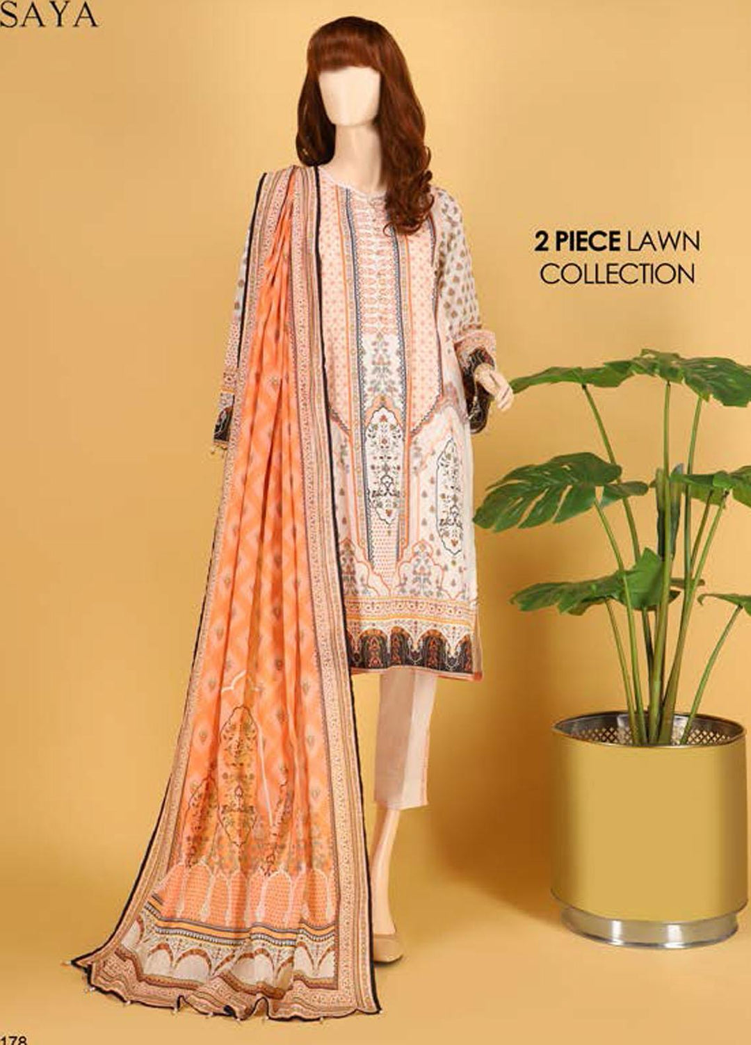 Saya Embroidered Lawn Suits Unstitched 2 Piece SY21SS JEWEL MYSTERY (UW-2023-25A) - Spring / Summer Collection