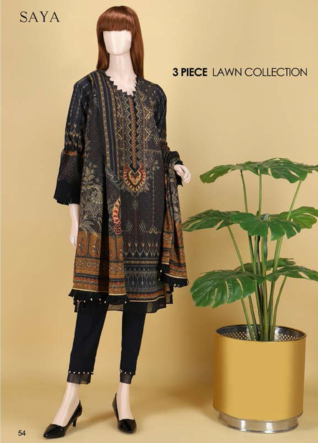 Saya Embroidered Lawn Suits Unstitched 3 Piece SY21SS MEADOWS (UB-2101-17A) - Spring / Summer Collection
