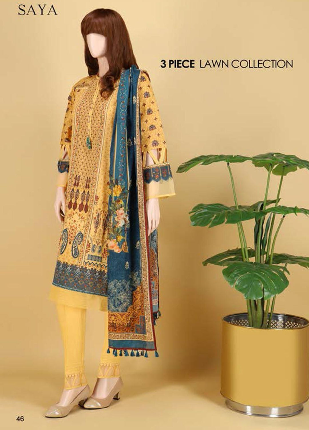 Saya Embroidered Lawn Suits Unstitched 3 Piece SY21SS MORNING HAZE (UB-2101-16A) - Spring / Summer Collection