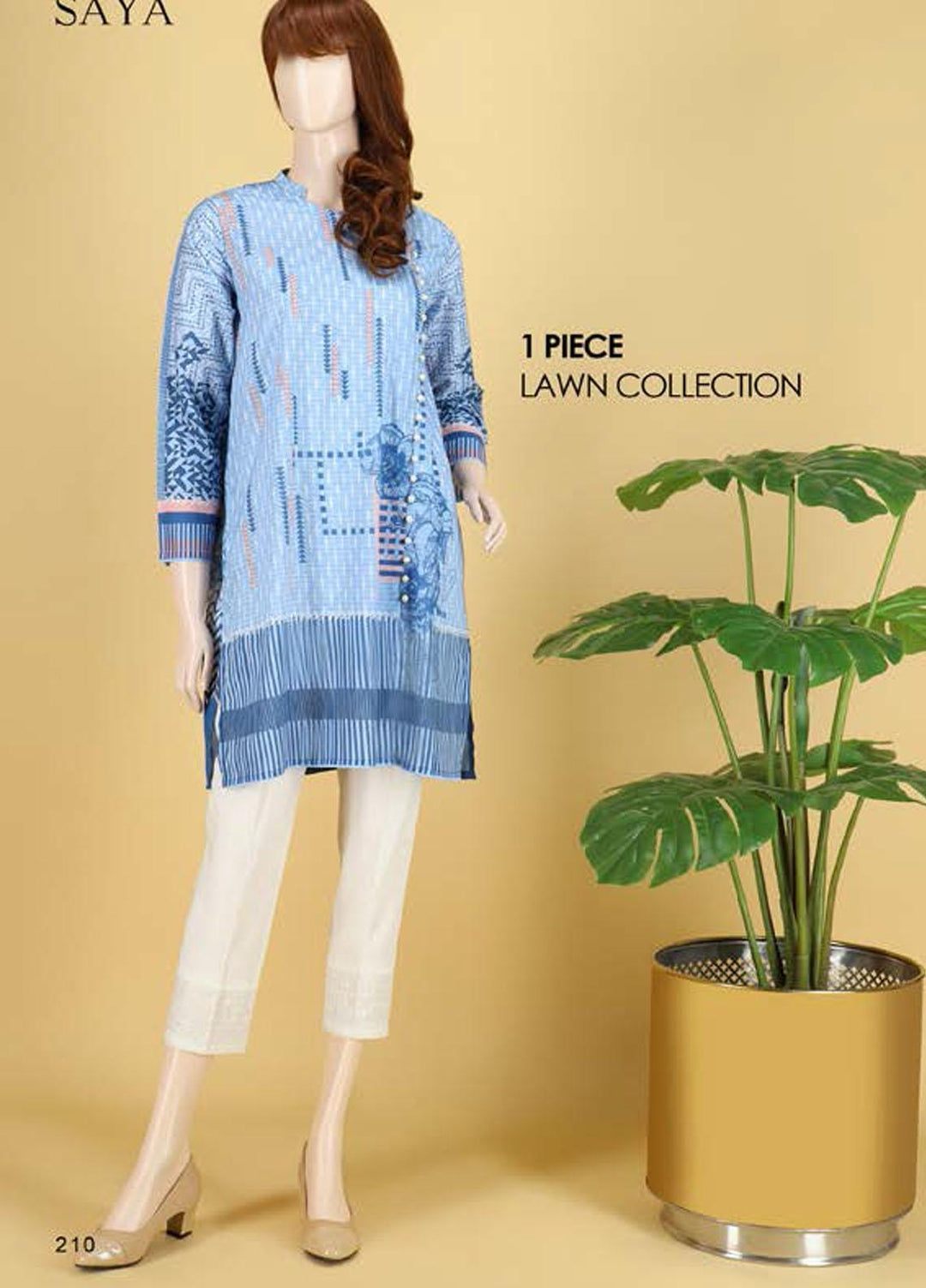 Saya Embroidered Lawn Unstitched Kurties SY21SS NEUTRAL FRENZY (UB-2103-12A) - Spring / Summer Collection