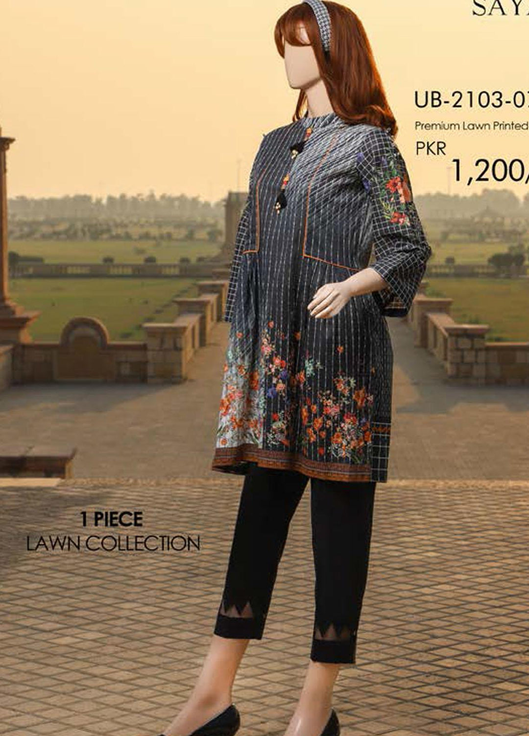 Saya Embroidered Lawn Unstitched Kurties SY21SS OMBRE MADNESS (UB-2103-07A) - Spring / Summer Collection