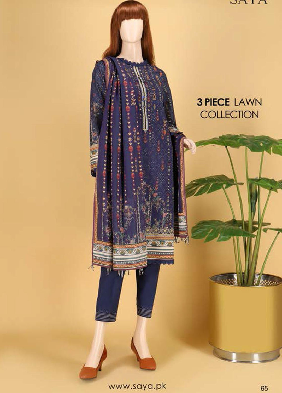 Saya Embroidered Lawn Suits Unstitched 3 Piece SY21SS PALE MADNESS (UB-2023-13C) - Spring / Summer Collection