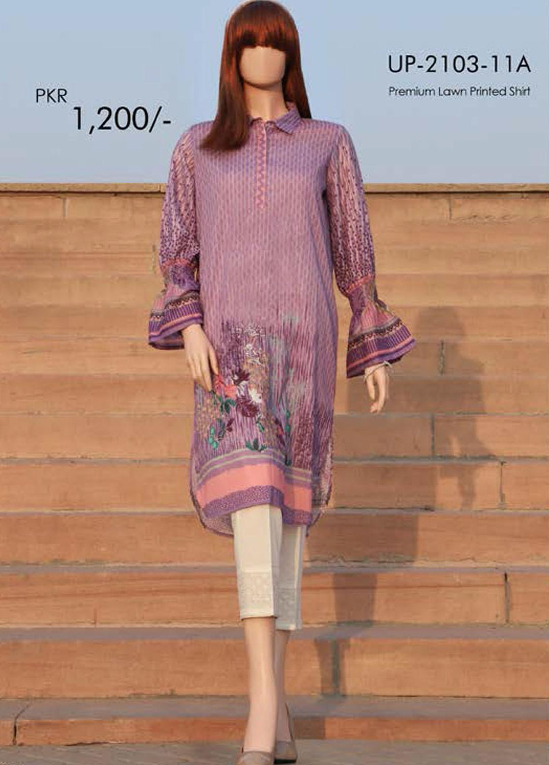 Saya Printed Lawn Unstitched Kurties SY21SS PASTEL CHARM (UP-2103-11A) - Spring / Summer Collection