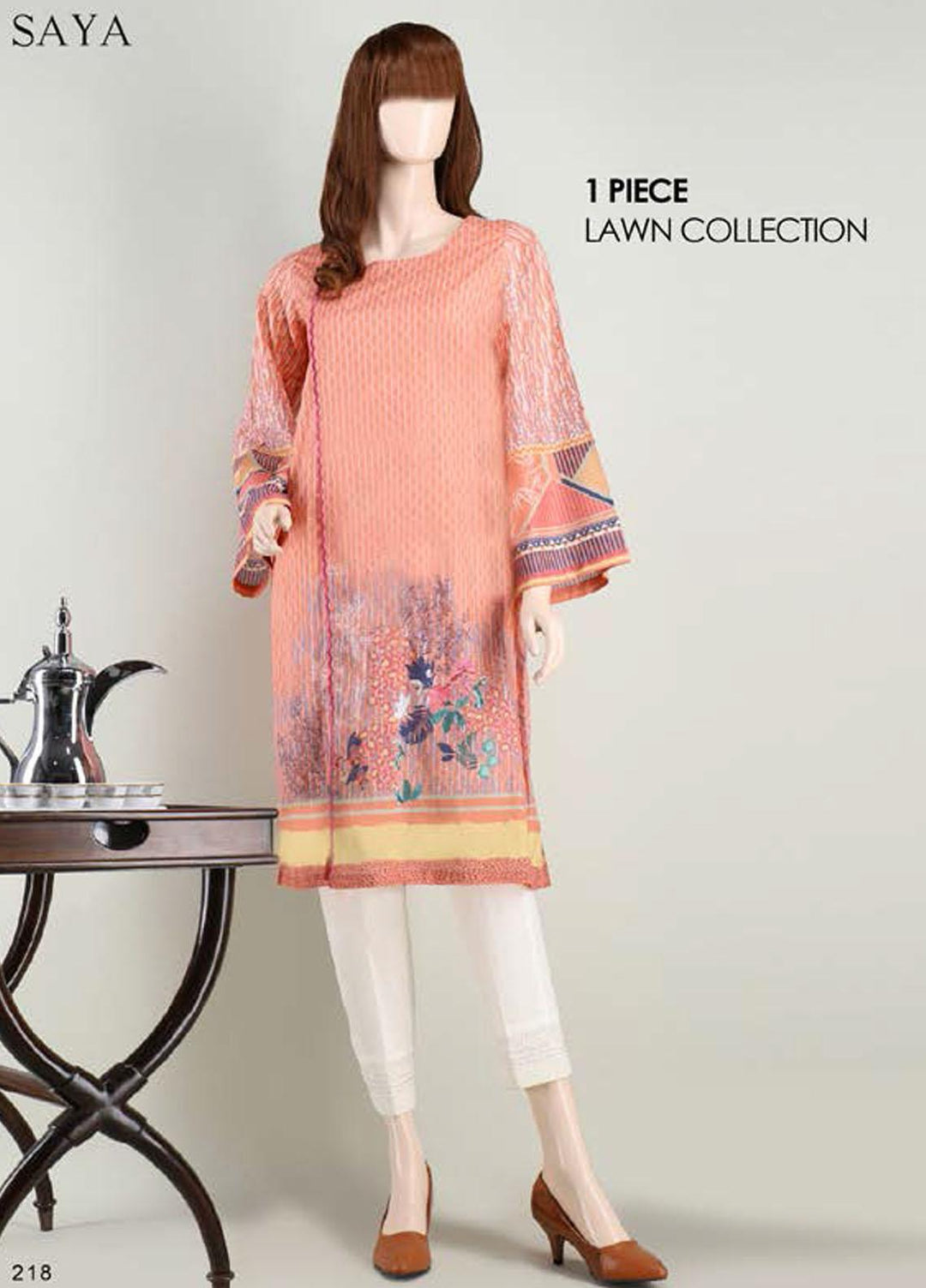 Saya Embroidered Lawn Unstitched Kurties SY21SS PASTEL CHARM (UP-2103-11C) - Spring / Summer Collection