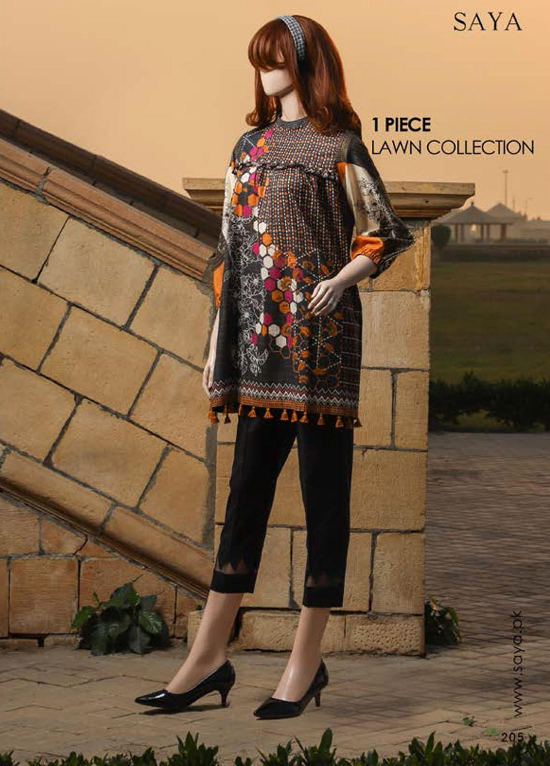 Saya Embroidered Lawn Unstitched Kurties SY21SS RAZZLE DAZZLE (UB-2103-08A) - Spring / Summer Collection