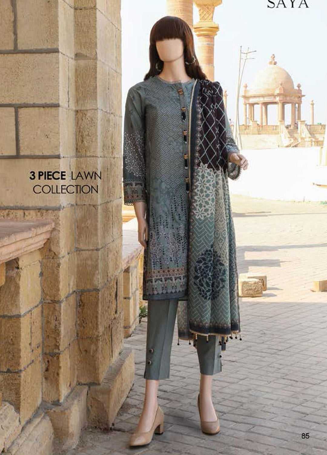 Saya Embroidered Lawn Suits Unstitched 3 Piece SY21SS ROYAL DREAMS (UG-2023-09E) - Spring / Summer Collection