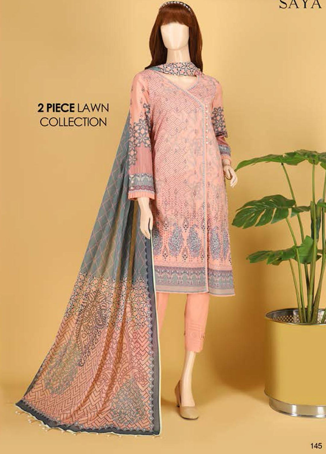 Saya Embroidered Lawn Suits Unstitched 2 Piece SY21SS ROYAL DREAMS (UP-2023-09D) - Spring / Summer Collection
