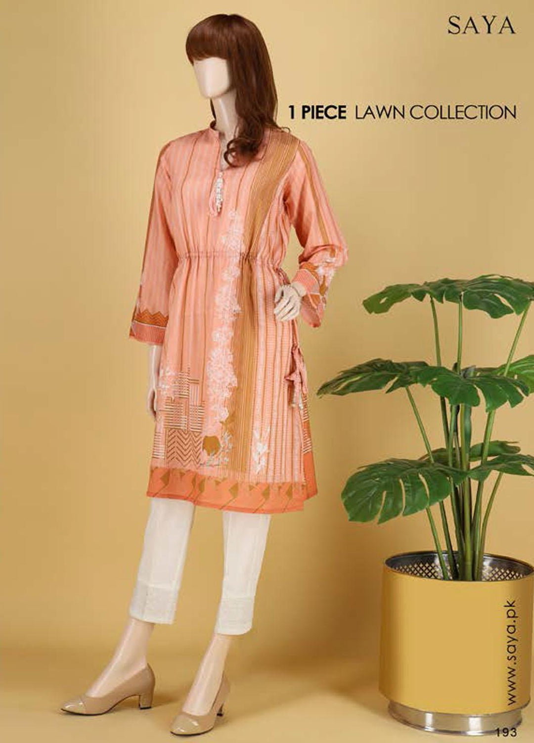 Saya Embroidered Lawn Unstitched Kurties SY21SS SUBTLE SWISS (UO-2103-04A) - Spring / Summer Collection