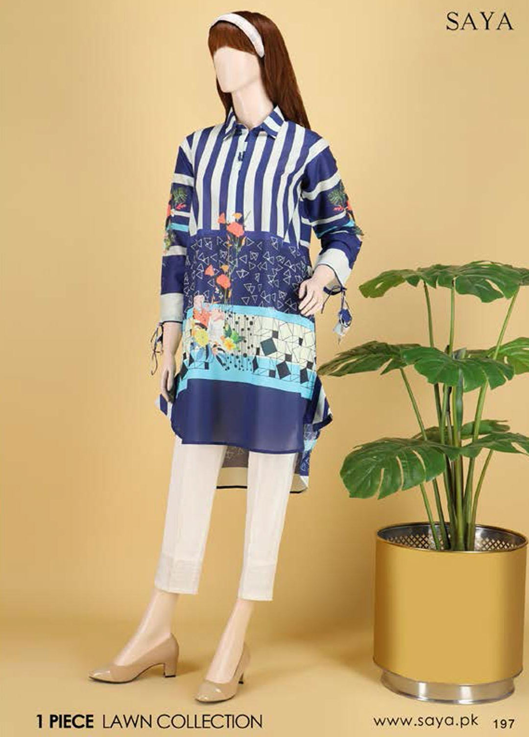 Saya Embroidered Lawn Unstitched Kurties SY21SS SWANLEY SALVIA (UB-2103-06B) - Spring / Summer Collection