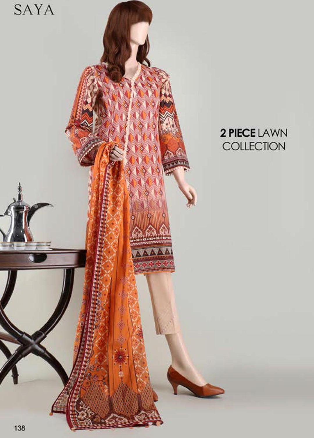 Saya Embroidered Lawn Suits Unstitched 2 Piece SY21SS INDULGENCE (UP-2023-07C) - Spring / Summer Collection