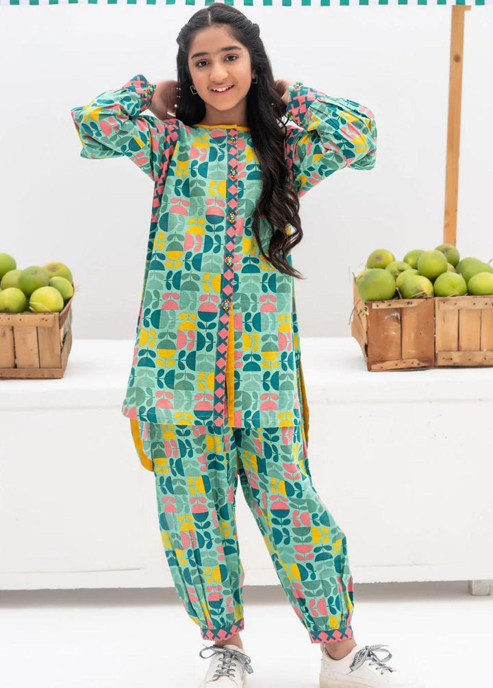 Senorita Cotton Casual 2 Piece Suit for Girls -  GAC-02381-SGN/MCL