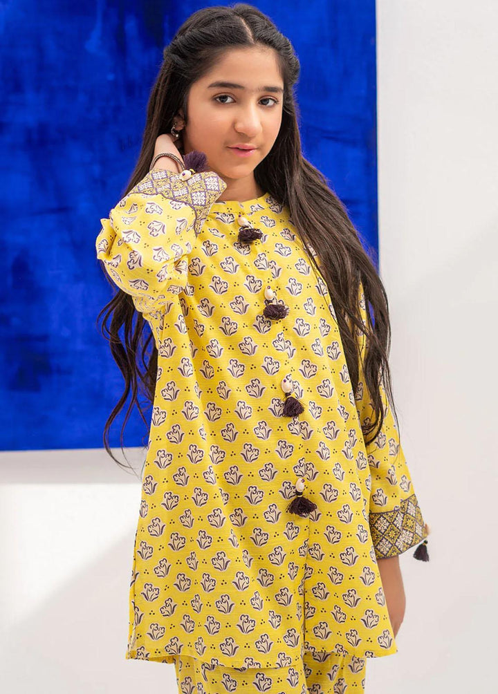 Senorita Cotton Casual 2 Piece Suit for Girls -  GAC-02382-YLW/MCL