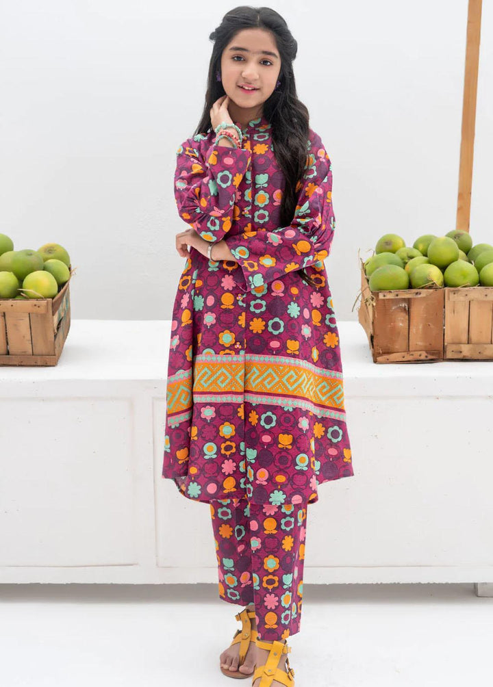 Senorita Cotton Casual 2 Piece Suit for Girls -  GAC-02383-MGT/MCL